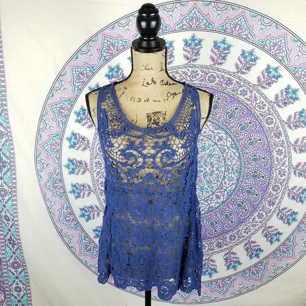 LC Lauren Conrad boho crochet tank top